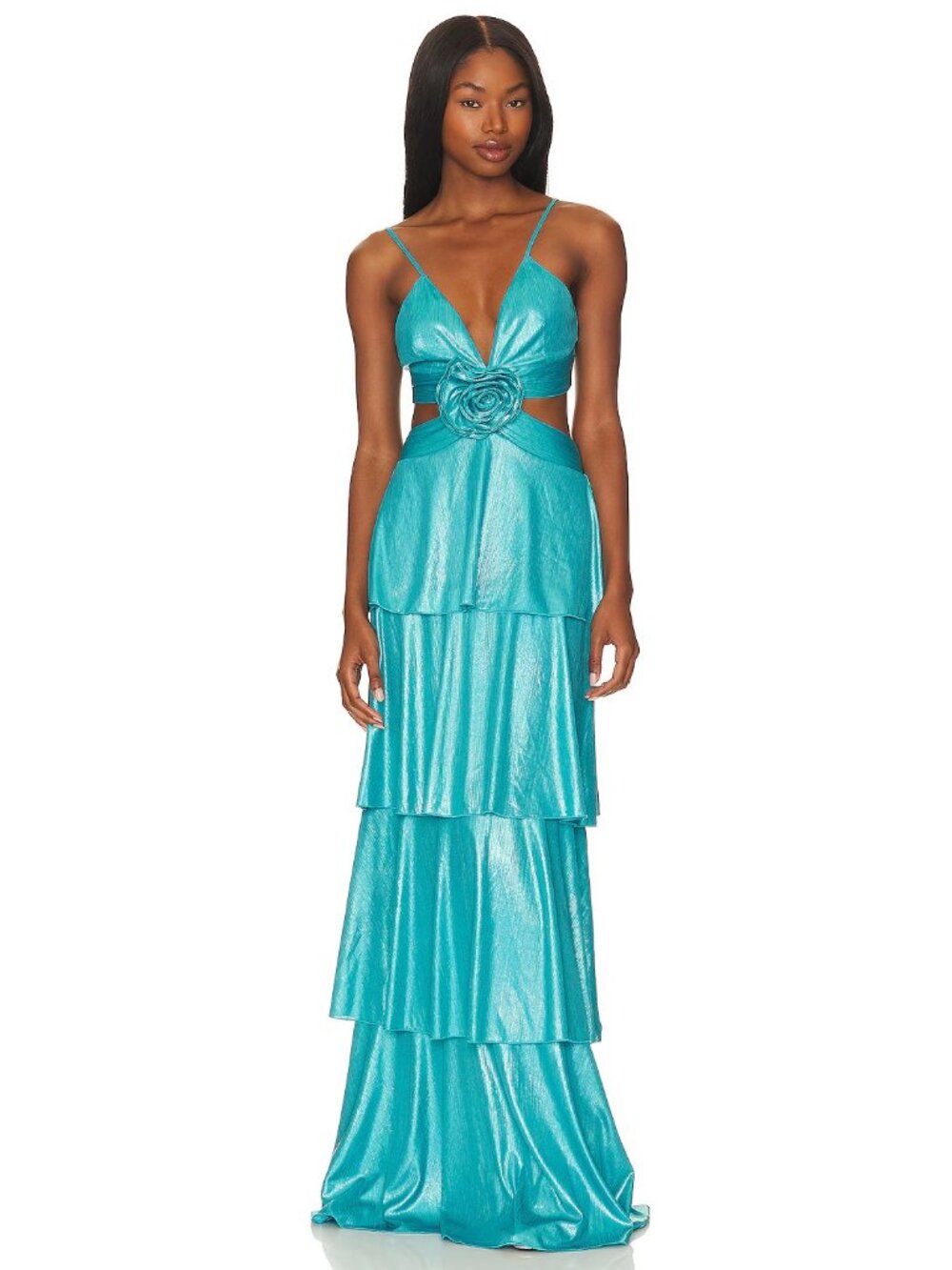 Line & Dot Prism Dress in Turquoise
